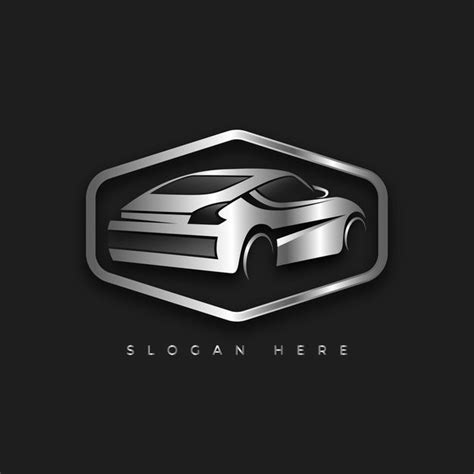 Realistic Metallic Car Logo Template Fre Free Vector Freepik