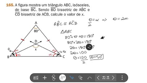 165 A Figura Mostra Um Triângulo Abc Isósceles De Base Bc Sendo Bd Bissetriz De Abc E Cd