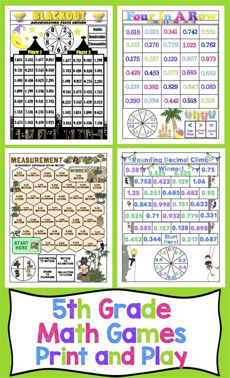 5th Grade Math Games And Centers Bundle