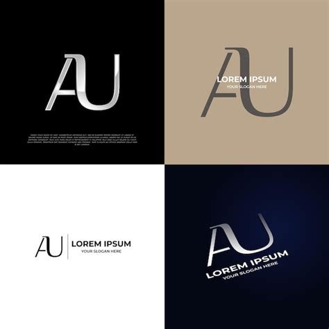 Au Initiale Moderne Typografie Emblem Logo Vorlage F R Unternehmen