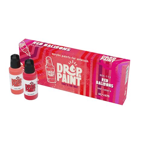 Conjunto Tintas Acrílicas Drop Paint RED BALLONS Scale75 Sua