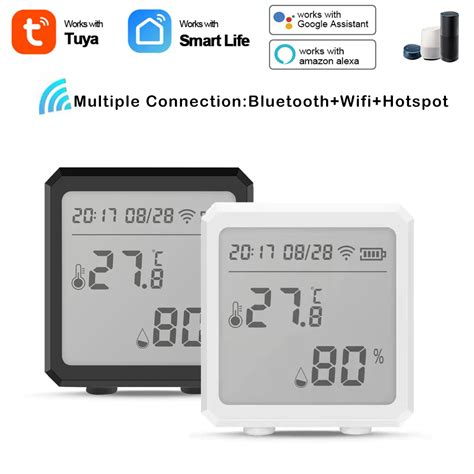 Tuya wi fi inteligente sensor de temperatura e umidade higrômetro