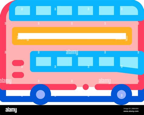 autobús turístico de dos pisos icono vector ilustración de contorno