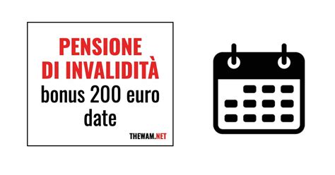 Pensione di invalidità e bonus 200 euro data dellaumento