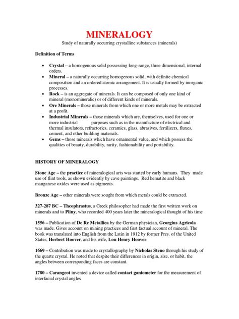 Mineralogy 1 Download Free Pdf Crystal Structure Minerals