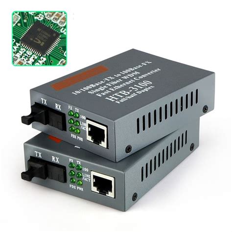 10 100m Single Mode Single Fiber Netlink Fiber Optic Media Converter