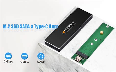 Eluteng Adattatore M Sata Case M Sata Vers Usb C Usb Gen Uasp