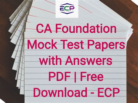 CA Foundation Mock Test Papers With Answers PDF June 2023