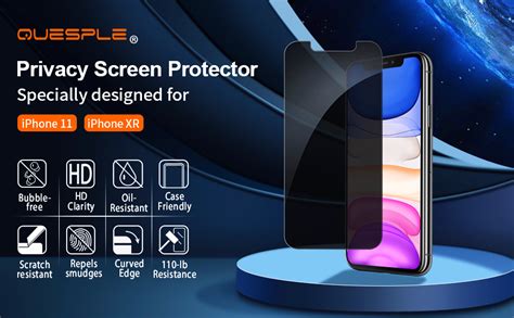 Quesple Privacy Screen Protector For Iphone And Iphone Xr Inch