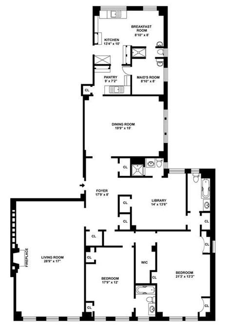 784 Park Avenue 6C New York NY 10021 Sales Floorplans Property