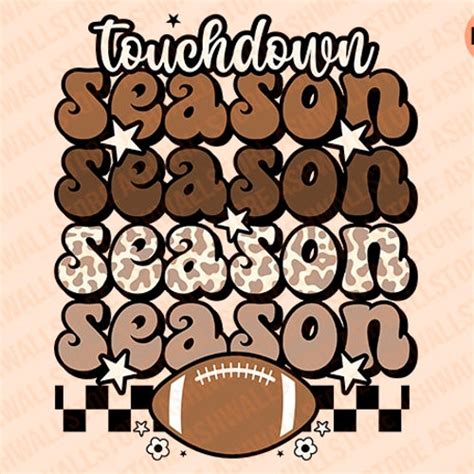 Touchdown Season Png Retro Sublimation Design Football Etsy