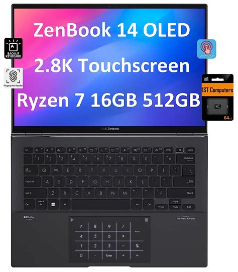 ASUS ZenBook 14 OLED UM3402 14 QHD Touchscreen AMD Ryzen 7 5825U