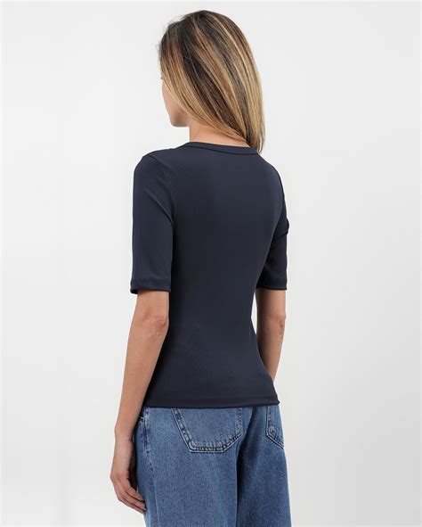 Riachuelo Blusa Feminina Em Malha Canelada Ginga Azul Escuro AK