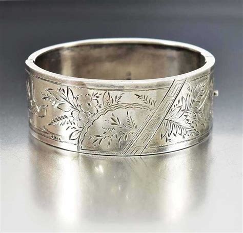 Antique English Victorian Silver Cuff Bracelet Bangle Boylerpf