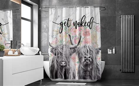 Amazon Highland Cow Shower Curtain Get Naked Shower Curtains Set