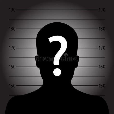 Silhouette Of Anonymous Man In Mugshot Or Police Lineup Stock Vector