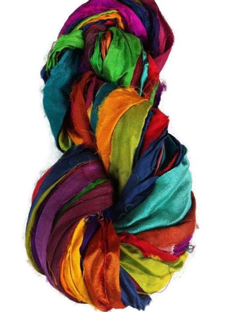 Sale Recycled Sari Silk Ribbon Multi Mix Jewel Tones Etsy Listón de