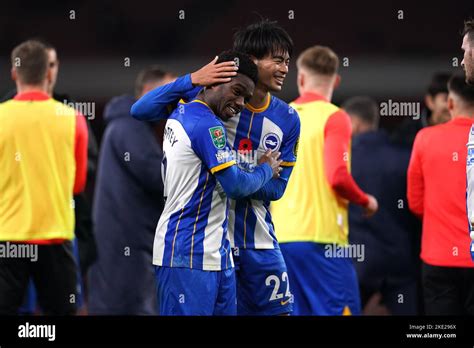 Brighton And Hove Albion S Tariq Lamptey And Kaoru Mitoma Celebrate