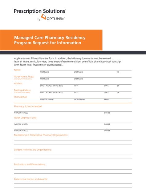 Optumrx Pharmacy Residency Fill Online Printable Fillable Blank