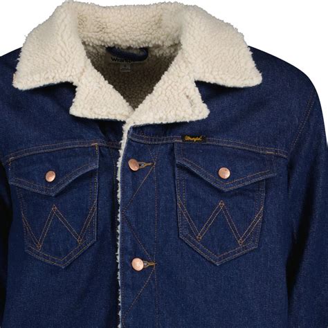 Wrangler Heritage Denim Sherpa Jacket Retro Blue