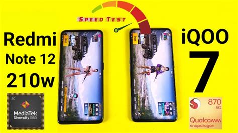 Redmi Note 12 210w Vs IQOO 7 Speedtest Shocking Results OMG Dimensity