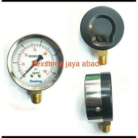 Jual Bar Kg Pressure Gauge Rbs Inch Black Steel