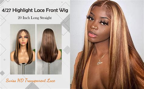 Amazon SOKU 4 27 Highlight Lace Front Wigs Synthetic 20 Inch