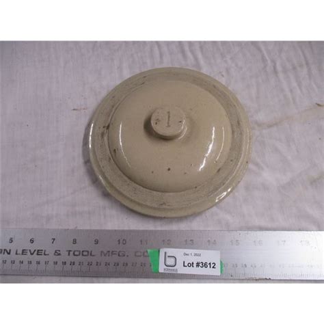 1 Gallon Stoneware Crock Lid Only Bodnarus Auctioneering