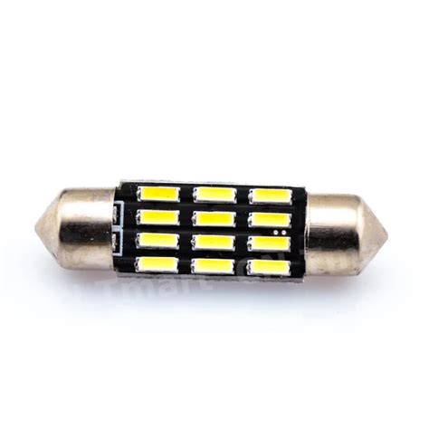 High Quality 12 LED 4014 SMD 6418 C5W License Plate White Dome Festoon