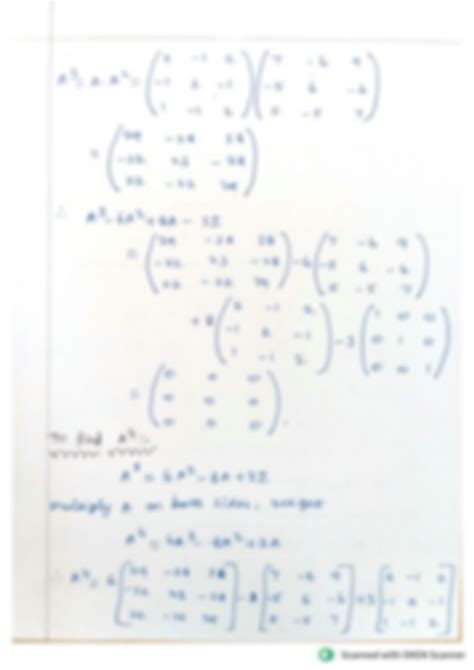 Solution Matrices Cayley Hamilton Theorem Studypool