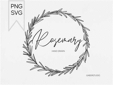 Rosemary Wreath Svg Digi Stamp Farmhouse Christmas Wreath Etsy