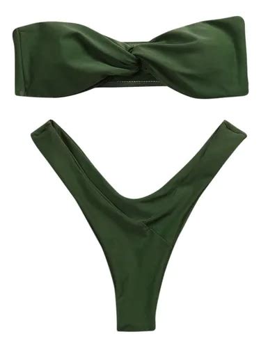 Traje De Baño O Bikini Para Mujer Bandeau Tanga En La Part Meses sin intereses