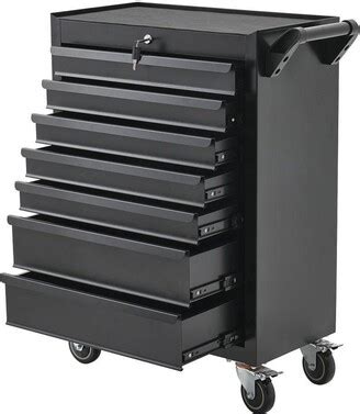 Living And Home Lockable 7 Drawer Tool Trolley Rolling Cabinet