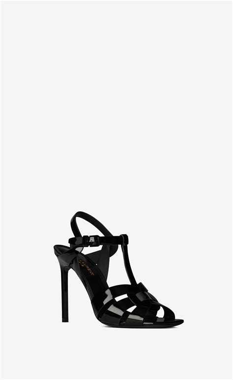 Tribute Sandals In Patent Leather Saint Laurent Australia