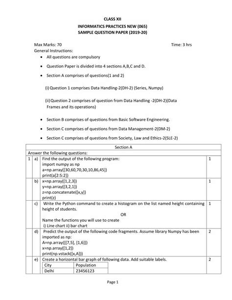 PDF CLASS XII INFORMATICS PRACTICES NEW 065 SAMPLE DOKUMEN TIPS