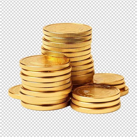 Premium Psd Gold Coin Stack Isolated On Transparent Background