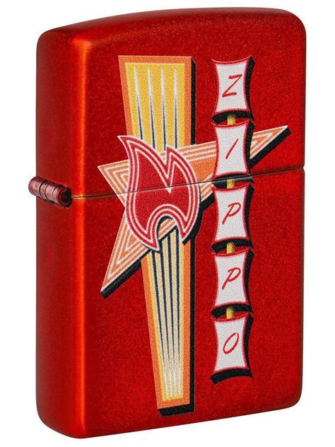 Zippo Lighter Retro Zippo Design Metallic Red 81472 Lucas Lighters