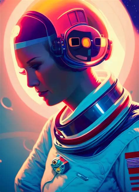 Retrofuturistic Portrait Of A Woman In Astronaut Stable Diffusion