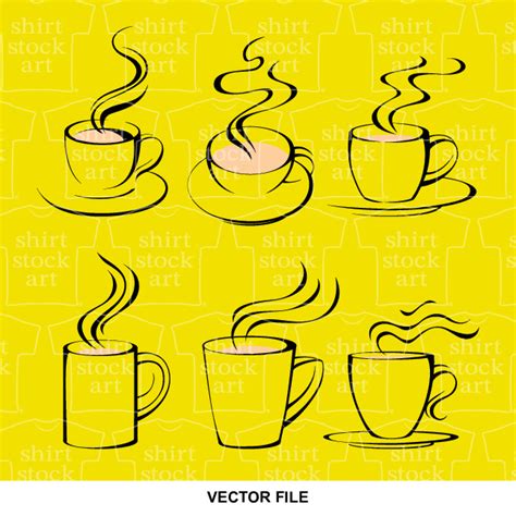 Coffee Latte Drink Hot Steamy Cappuccino T Shirt Stock Art