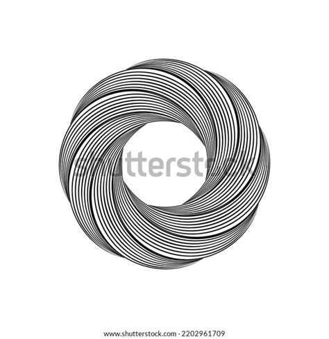Black White Stripes Vortex Tunnel Shape Stock Vector Royalty Free