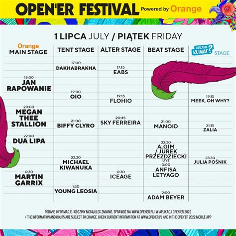 Open Er Festival Kto Wyst Pi Rozpiska Godzinowa O Kt Rej