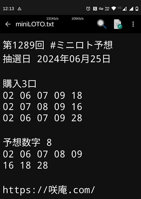 第1289回 ミニロト予想抽選日 2024年06月25日 Youtube