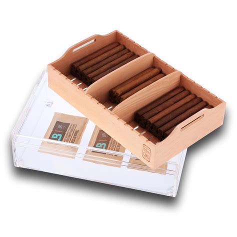 Large Acrylic 75 Cigar Humidor Powered By Boveda