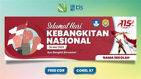 Free Cdr Desain Banner Harkitnas Ke 115 Klsdesain Youtube