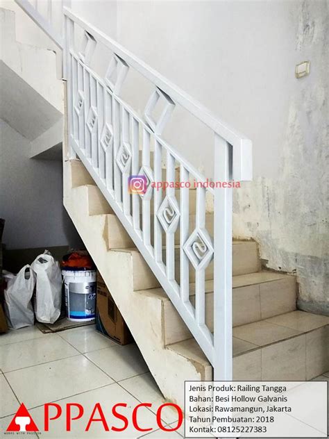 Railing Tangga Model Minimalis Modern Besi Galvanis Di Rawamangun