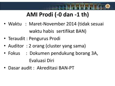 PPT AUDIT MUTU INTERNAL FAKULTAS DAN PRODI UGM TAHUN 2014 PowerPoint