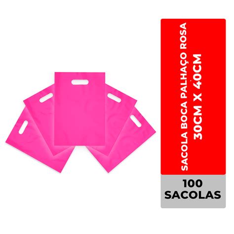 Sacolas Cm X Cm Pl Sticas Boca Palha O Rosa Brilho