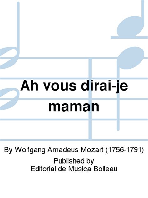 Ah Vous Dirai Je Maman By Wolfgang Amadeus Mozart Piano Solo Sheet Music Sheet Music Plus