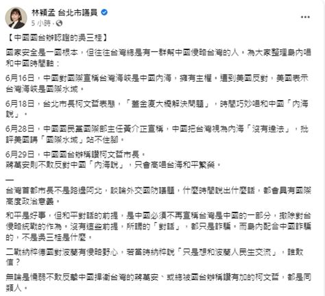 快新聞／國台辦稱「柯文哲拋金廈大橋」是好事 林穎孟再轟：中國認證的吳三桂 民視新聞網