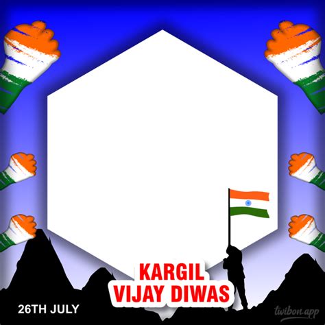 26 July Kargil Vijay Diwas Poster Frame Template